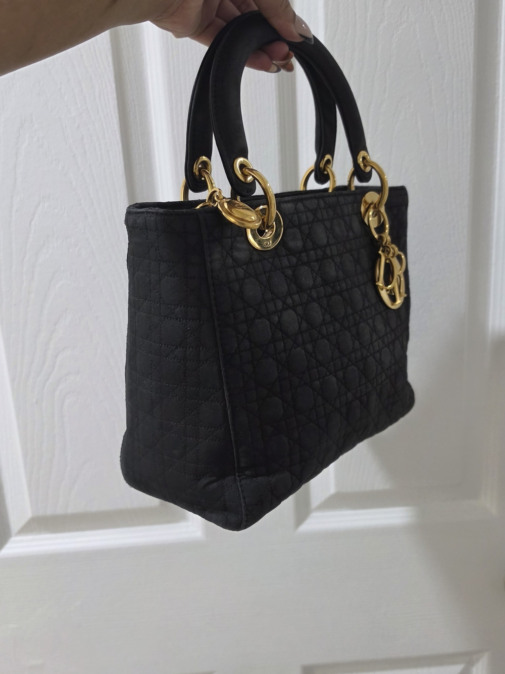 Lady Dior Black Quilted Tote with Gold Hardware - Picture 7 of 10